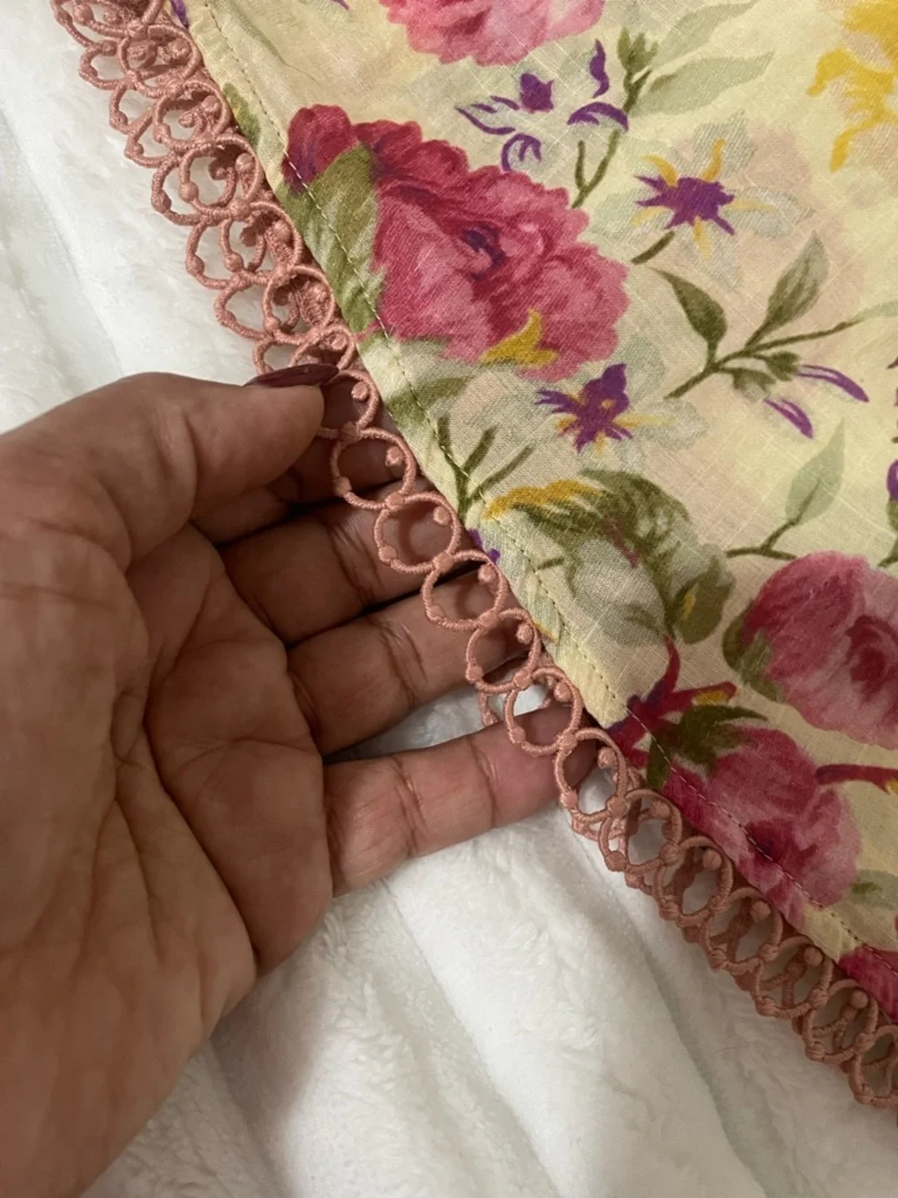 Zimmermann Girls Floral Peasant Blouse - Pink & Cream - Picture 5 of 13